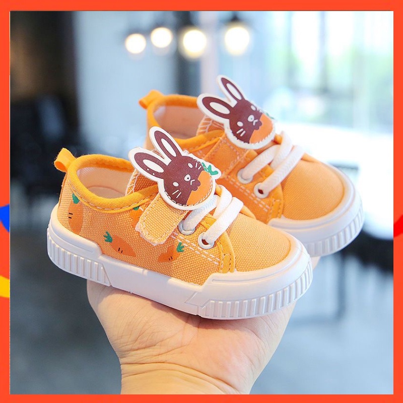 Bayi Balita 6 Bulan - 2 Tahun Bayi Anak Kelinci Lucu Sepatu Kanvas Lembut Sepatu Non Slip Ukuran 17-23