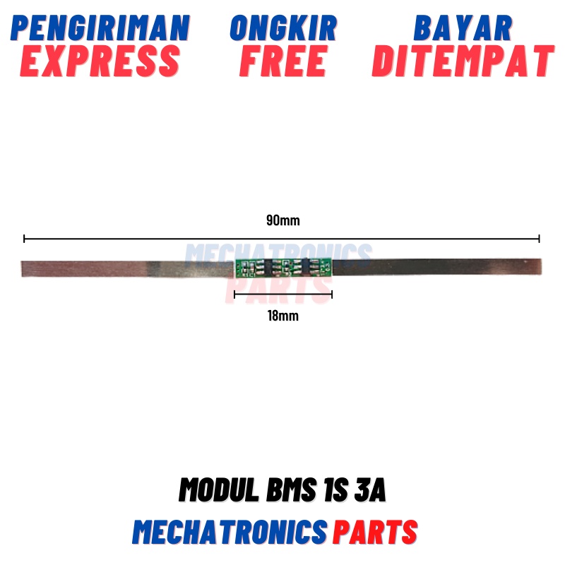 Modul BMS 1S 3A, 6A, 9A Pelindung Baterai 18650 Battery Protection