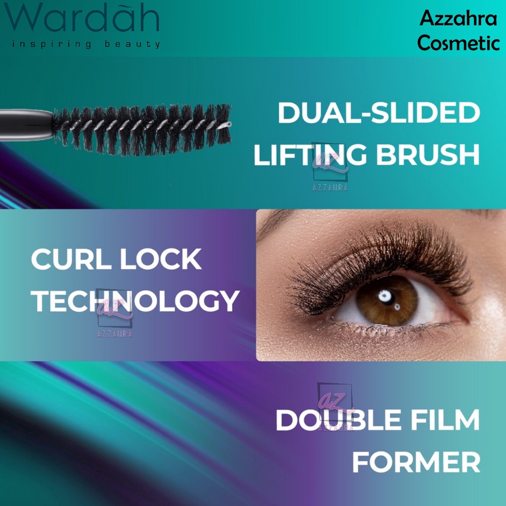 Wardah EyeXpert Liftlast Waterproof Mascara 8ml Lentik Dalam 5 Detik, Tahan Lama 12 Jam