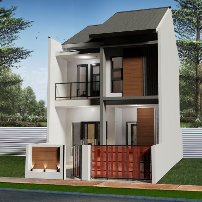 Desain Rumah 6x12 2-lantai
