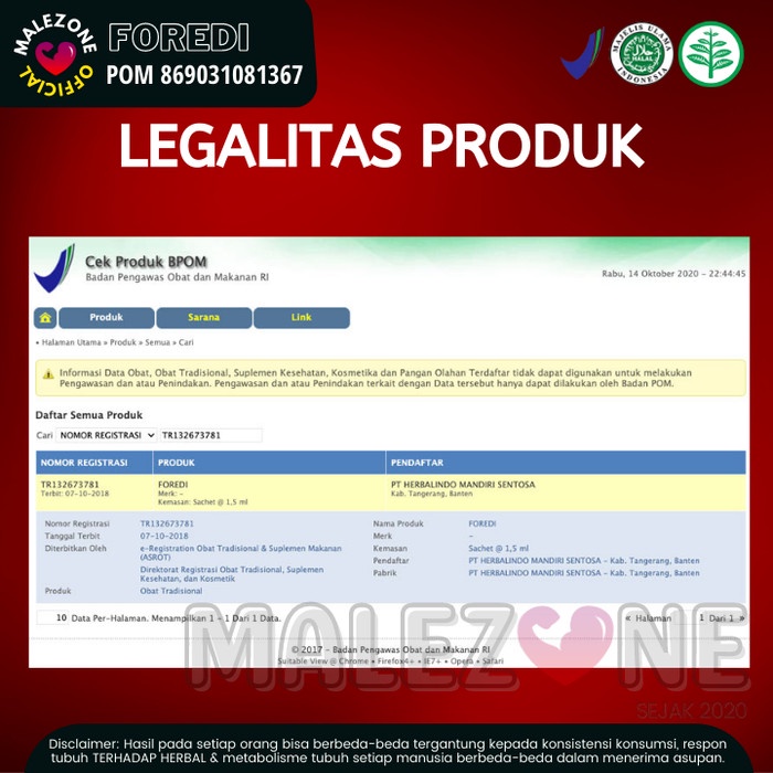 Obat Herbal Kuat Oles FOREDI Pria Dewasa Asli Original Tahan Lama