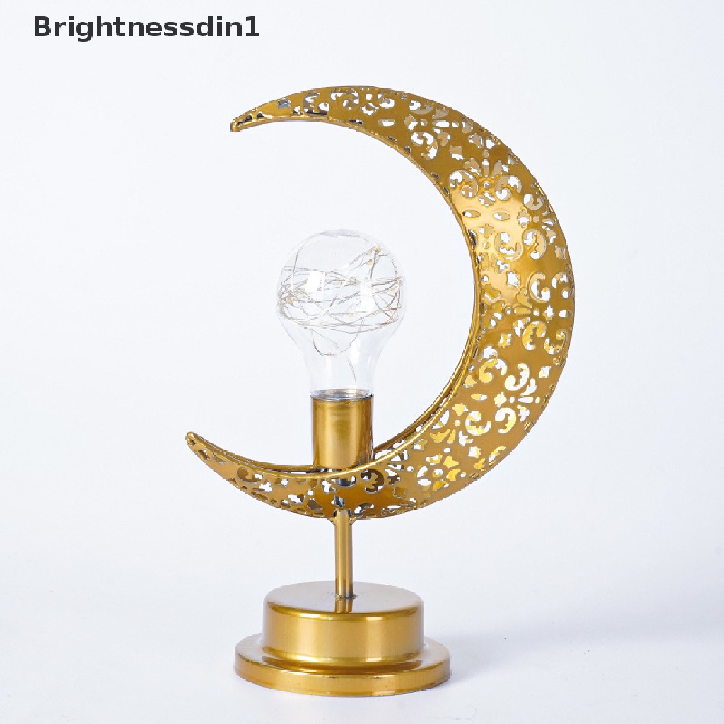 [Brightnessdin1] Hiasan Lampu Led Bulan Ramadhan Emas Untuk Rumah Hiasan Lampu Ramadhan Kareem Lebaran Eid Mubarak Muslim Butik