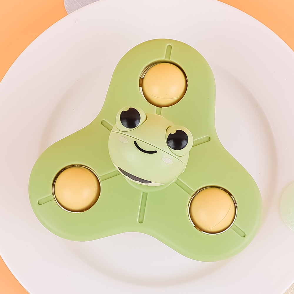 1pcs Mainan Edukasi Belajar Baby Spinner Toy Mainan Mandi Bayi Baby Flying Saucer Sucker Swing Fun Toy Toddler Dog Frog Bear Toys