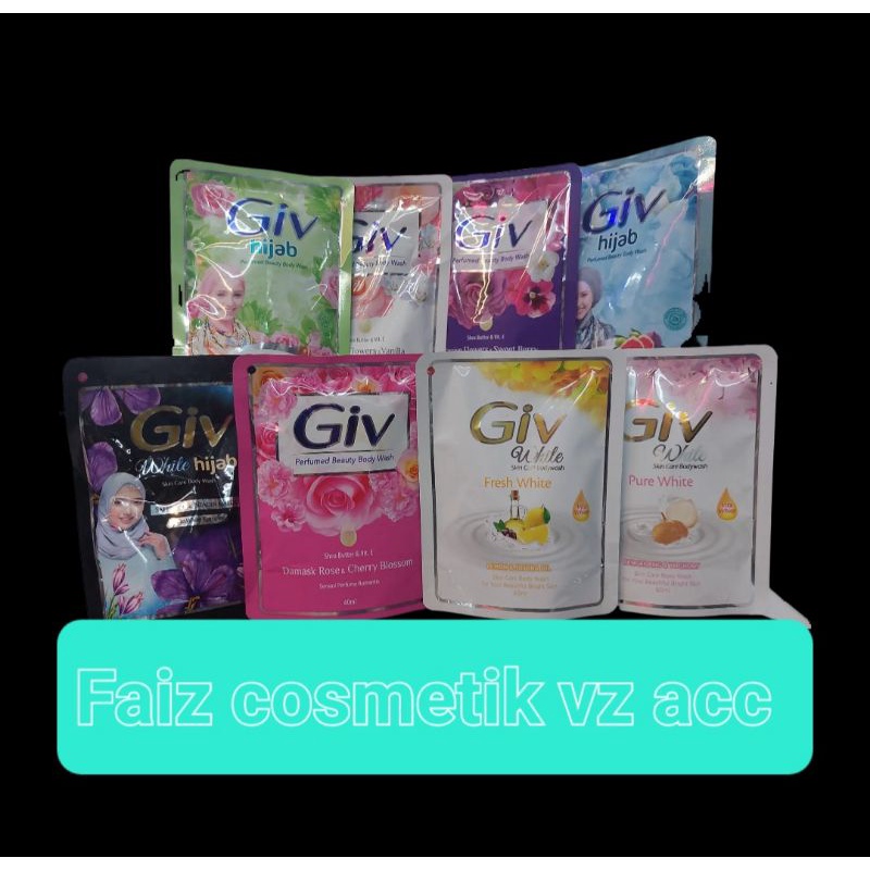 GIV BODY WASH Refill 60ml(Bpom original)Giv sabun mandi cair pouch