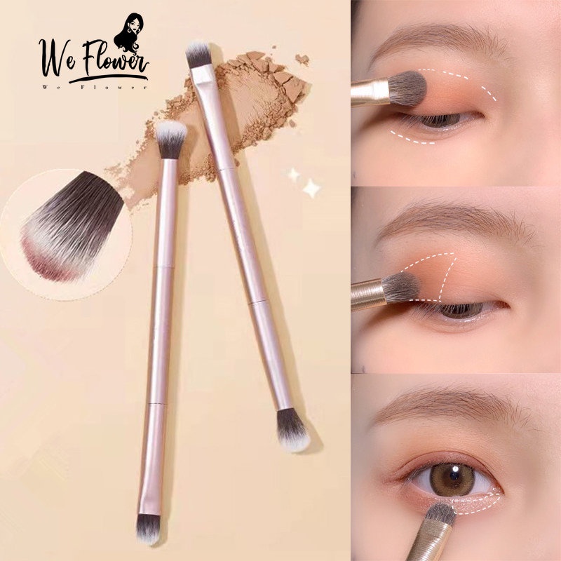 We Flower 2-in-1 Eyeshadow Brush Double-Ended Concealer Brush Under Eye Firm Pointed Foundation Blending Eye Shadow Smudge Brushes Makeup Tools