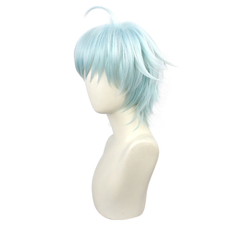 Genshin character Cloud cos Wig Snow Melting Tracking Game Karakter Tricolor Gradasi Gaya Terbalik cosplay Rambut Pendek