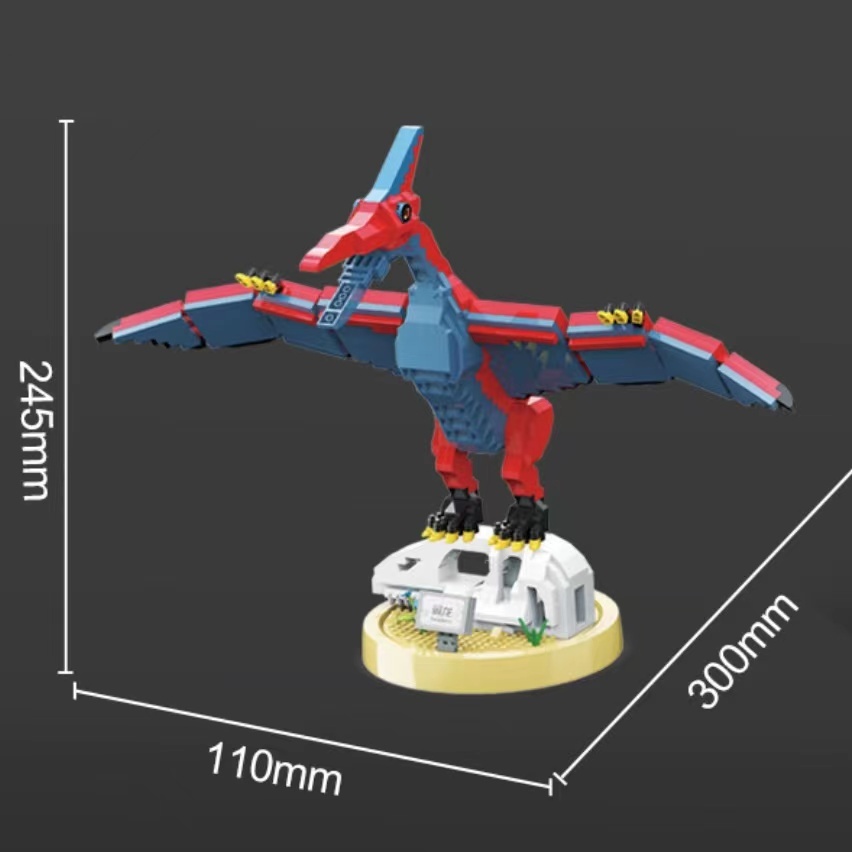 Puzzle Partikel Mikro Lego Kompatibel Rakitan Blok Bangunan Seri Dinosaurus Anak