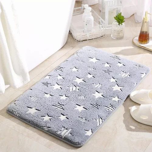 KESET KAKI GLOW IN THE DARK 40X60CM / KESET LANTAI / KESET KAKI / KESET ANTI SLIP / KESET KAMAR / KESET BULU bludru / keset bulu halus lembut tebal  / keset kamar anak