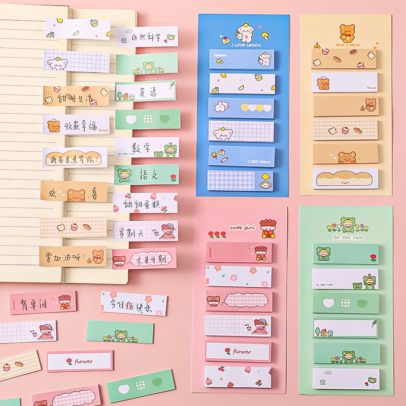 

Catty 120 Lembar Sticky Note Kartun Lucu Memo Pembatas Index Label Sign Here