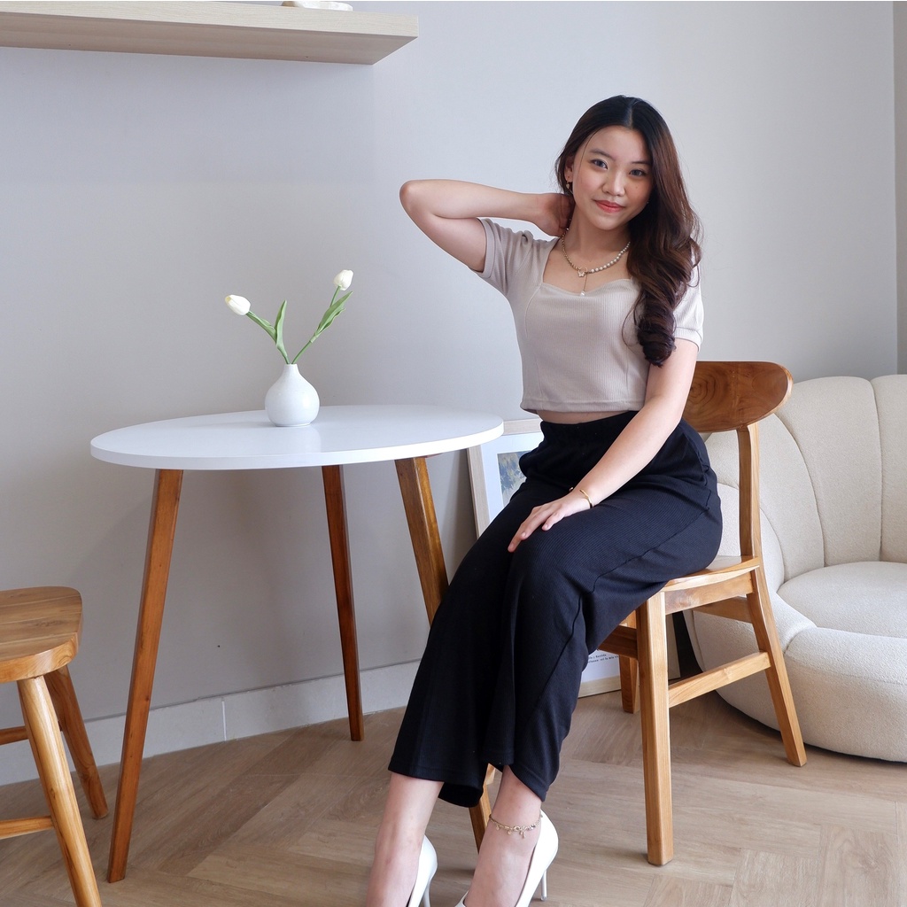 Kimora Top - Korean Square Neck Top - Atasan Wanita - Crop Top