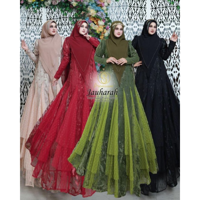 gamis jauharah syari fashion show soekha hijab premium