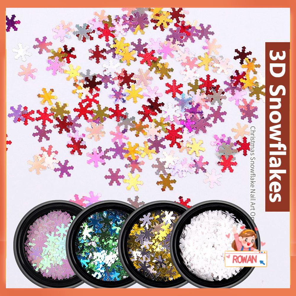R-flower 6pcs/set Paku Payet Hologram 3D Warna-Warni Baru