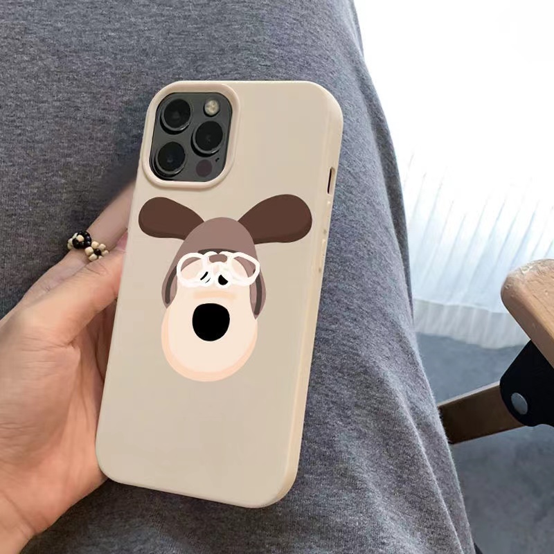 IPHONE Ins Pola Puppy Cocok Untuk Iphone14 14pro 14plus 13 13mini 13pro 13prm iPhone12 7Plus 8Plus Xr XS 13 12mini Pro Max Empat Sudut Casing Ponsel Tahan Guncangan