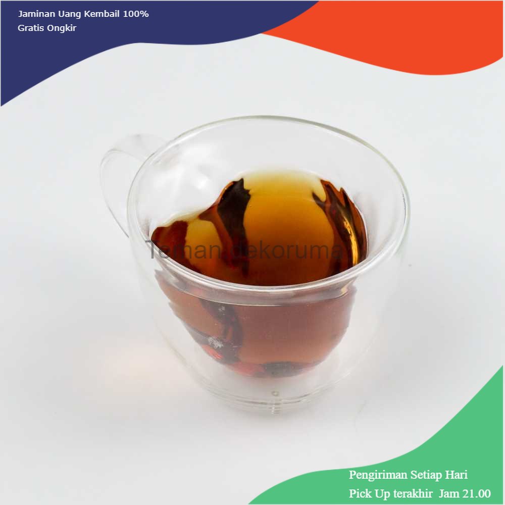 TD - GLS Creative Cangkir Kopi Anti Panas Doublewall Glass Love Series 150ml