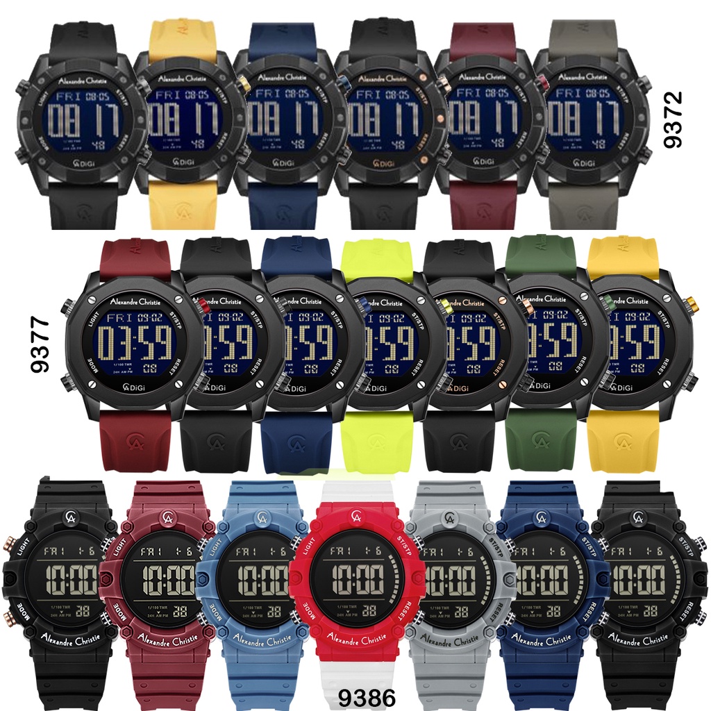Alexandre Christie Ac 9372 / Ac 9377 / Ac 9386 Jam Tangan Digital Pria Original Garansi Resmi 1 Tahun