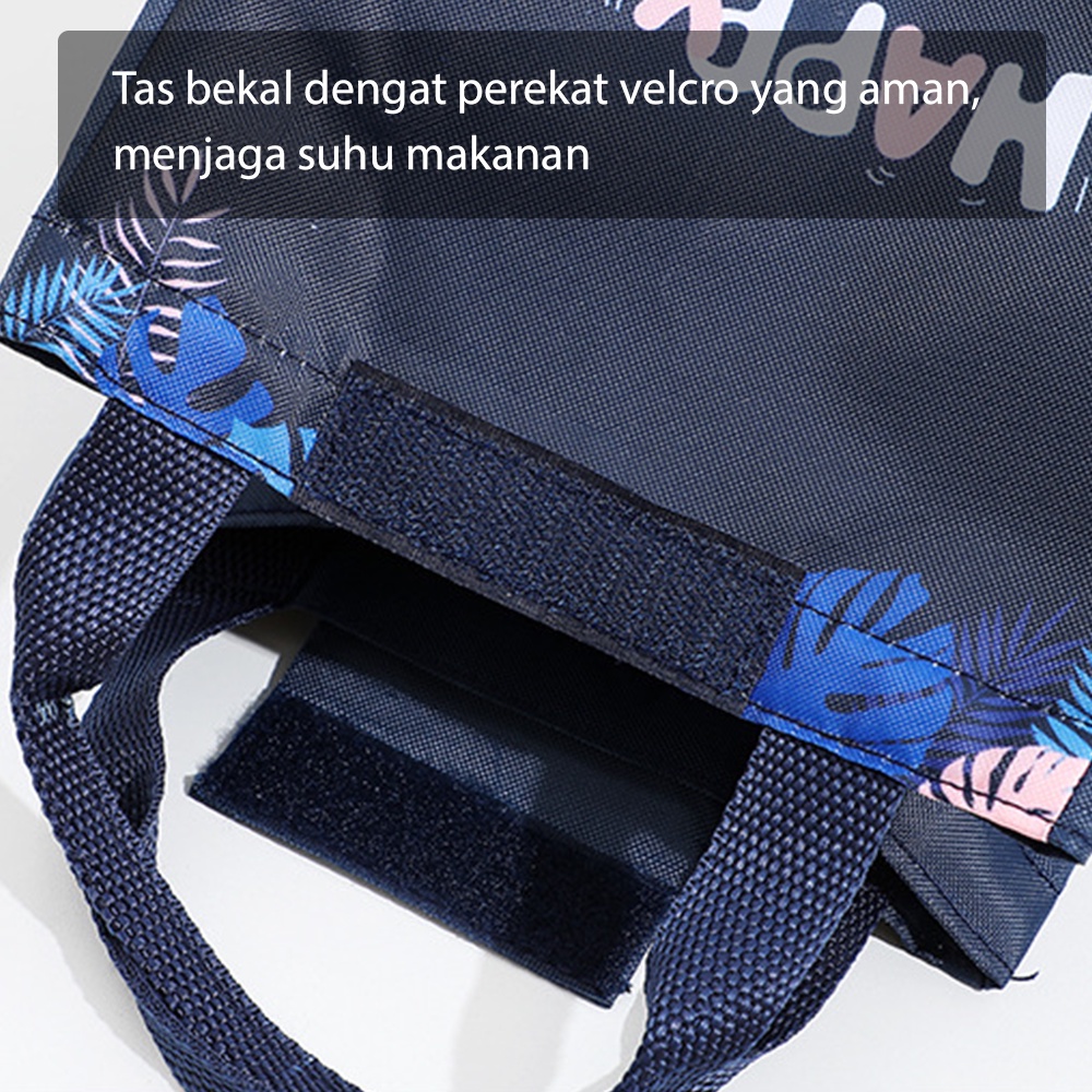 HUGO Tas Bekal Lunchbag Tahan Panas Tas Penyimpanan Kotak Makan dengan Aluminium Foil
