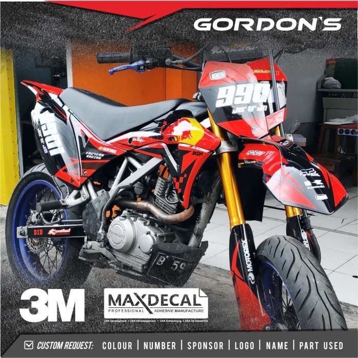 Decal Klx Gordon Full Body Orange Red bull A23