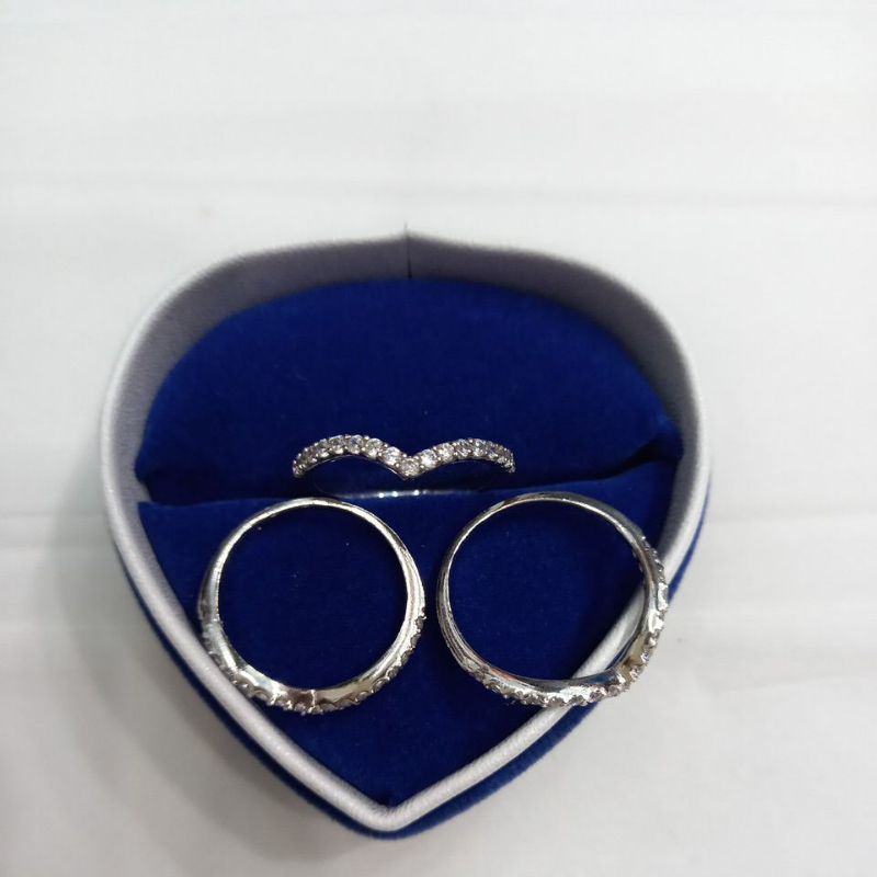 cincin aurel perak asli 925 krum/lapis emas putih