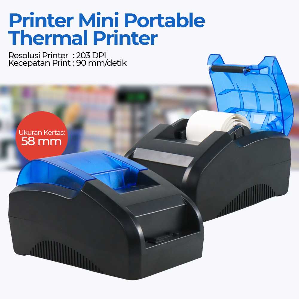 GOOJPRT Printer Mini Portable Thermal Printer POS USB Interface 58mm - POS58D
