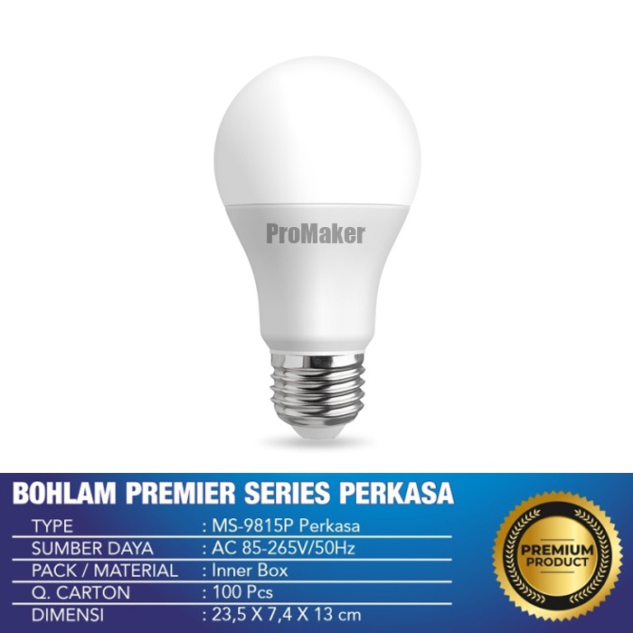 Mitsuyama MS-9815P Lampu Led Bulb 15w Premier Series Perkasa Multipack Kemasan Isi 4 Pcs Original