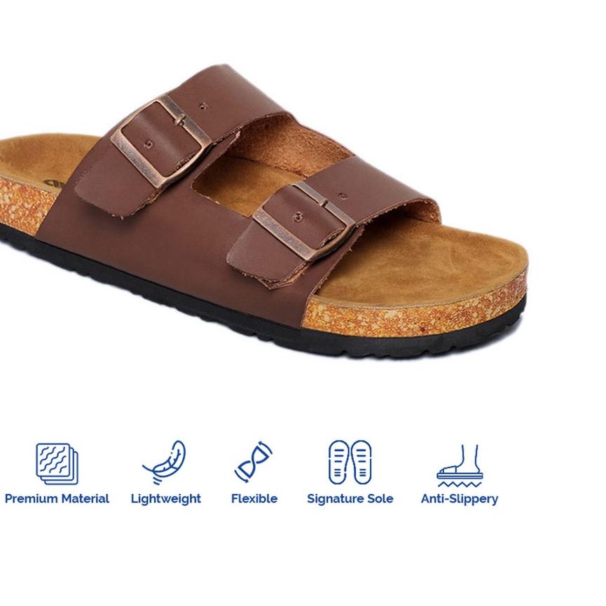 ➦ Sandal Jepit Pria Footstep Footwear – Octa Brown ◌