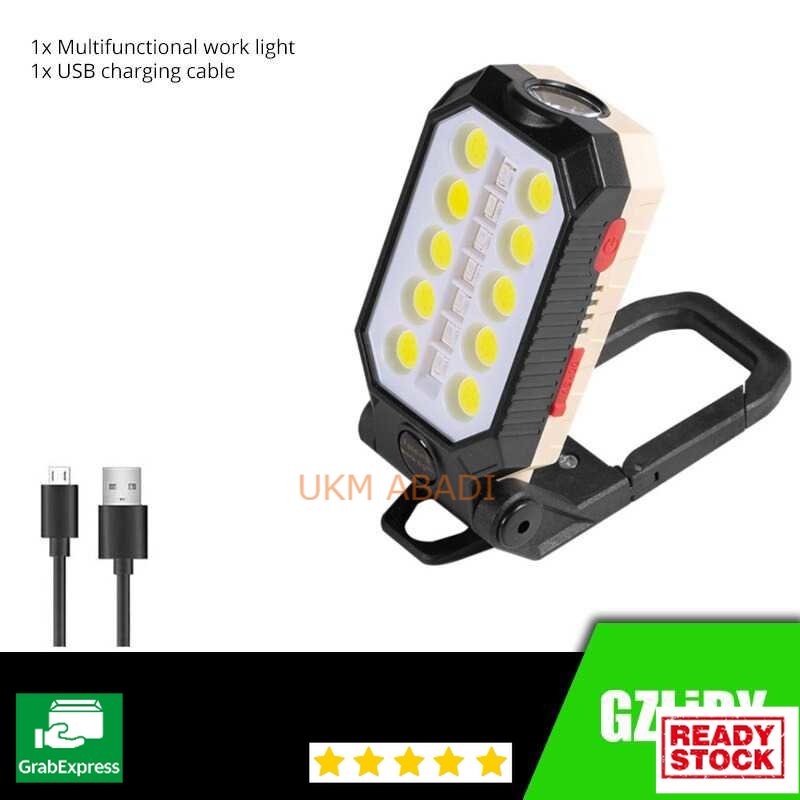 Grizly Senter Camping Lampu LED Portable COB 2000 Lumens W599A