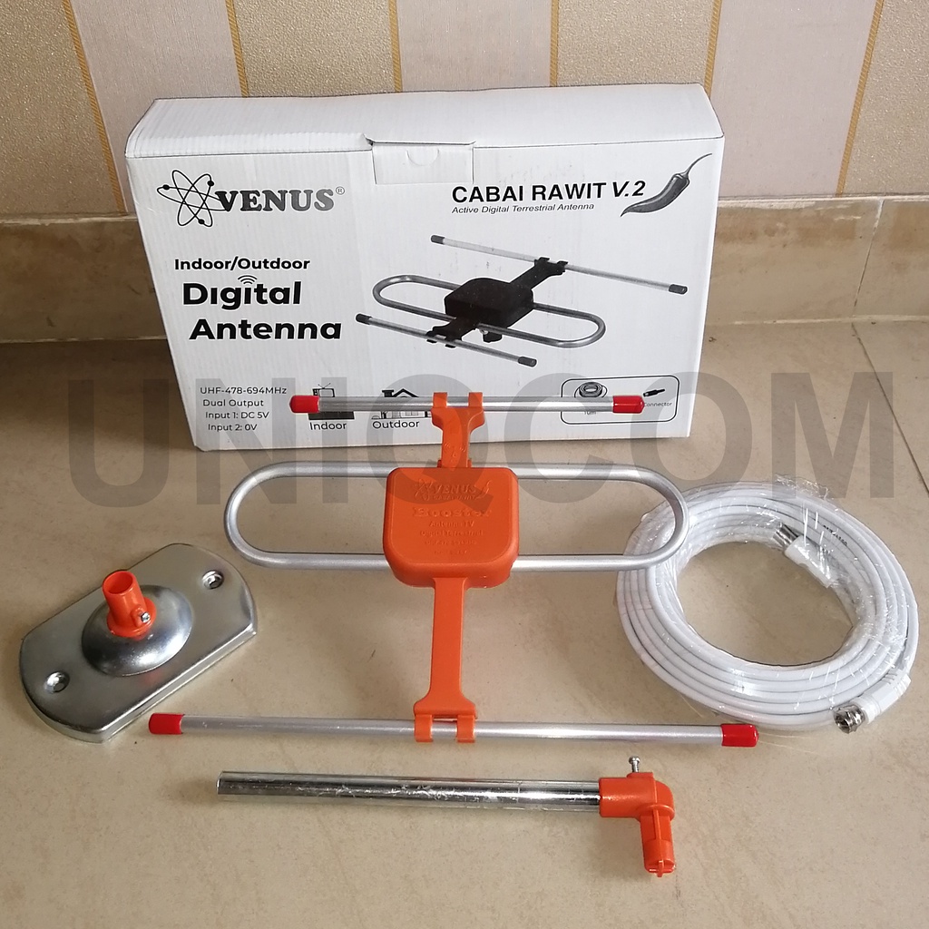 Antena TV Digital Indoor Outdoor Venus Cabai Rawit  2 Output