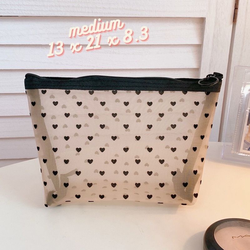 TAS MAKE UP/POUCH ORGANIZER TRAVEL LOVE POLKADOT/TAS KOSMETIK RT73