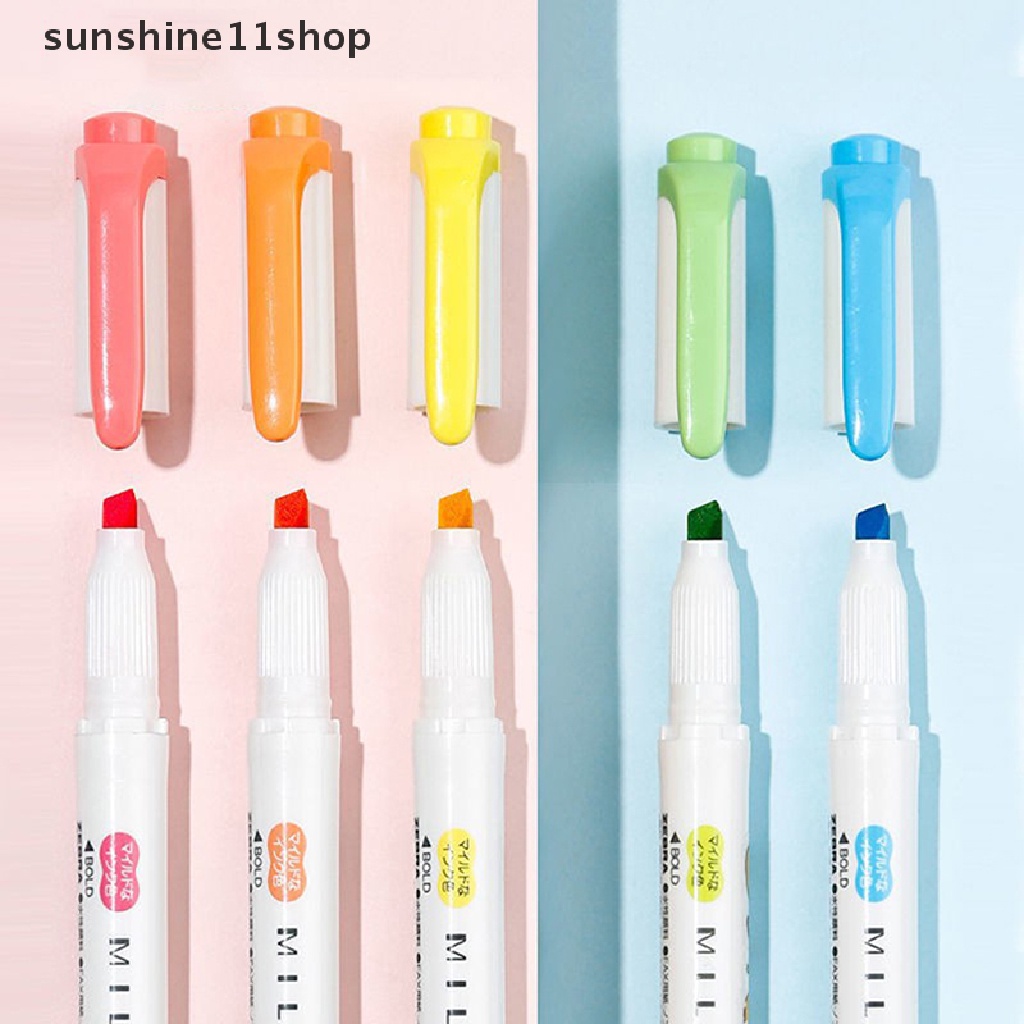 Sho Double Headed High Soft Brush Paing Drawing Pen Marker Fluorescent Color Lettering Drawing Paint Perlengkapan Kantor Sekolah Alat Tulis N