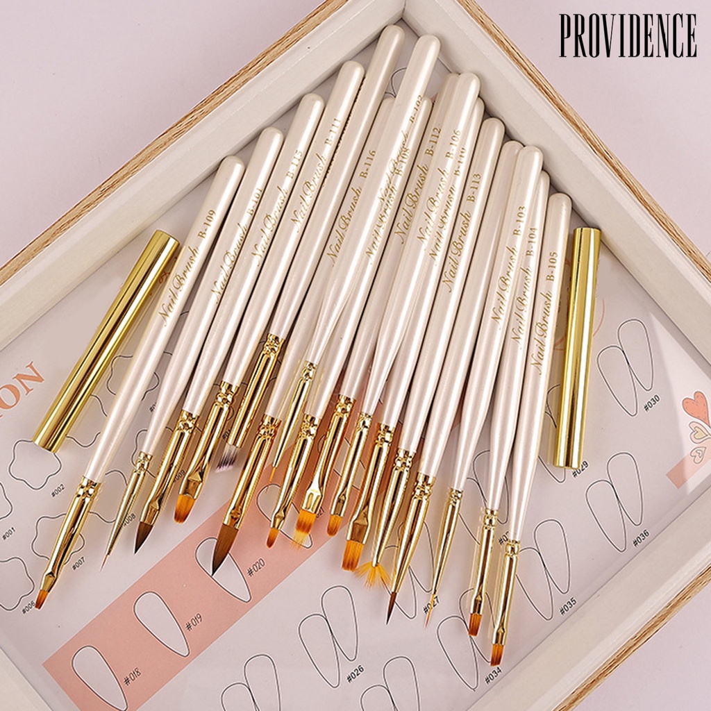 Providence Nail Art Pen Fleksibel Nib Non-shedding Nilon Wol Bulu Lembut DIY Dengan Tutup UV Gel Lukisan Menggambar Noda Brush Perlengkapan Kuku