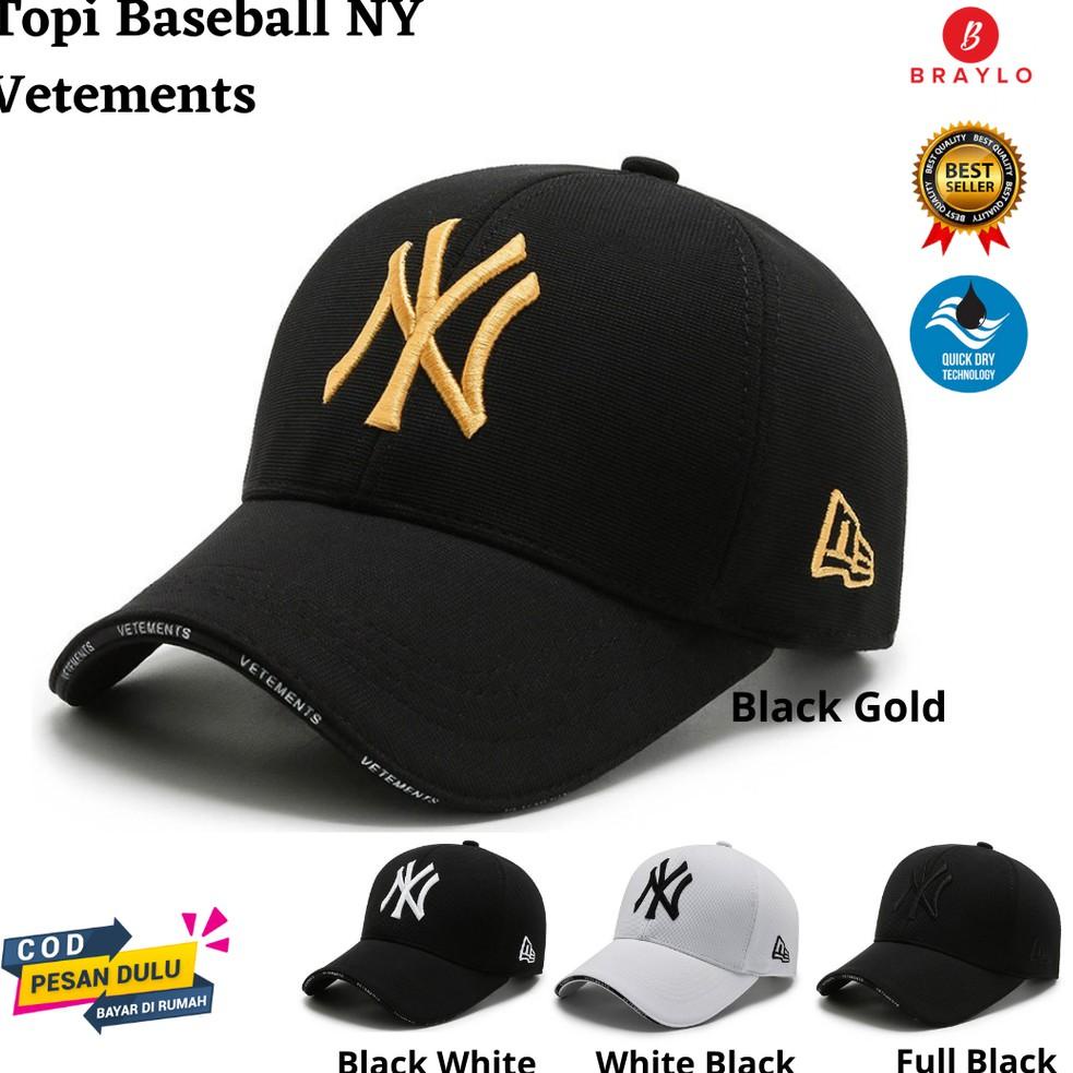 STOK TERBARU Topi Baseball NY VETEMENTS Pria Wanita Fashion Snapback Import Cap New York Gold Origin