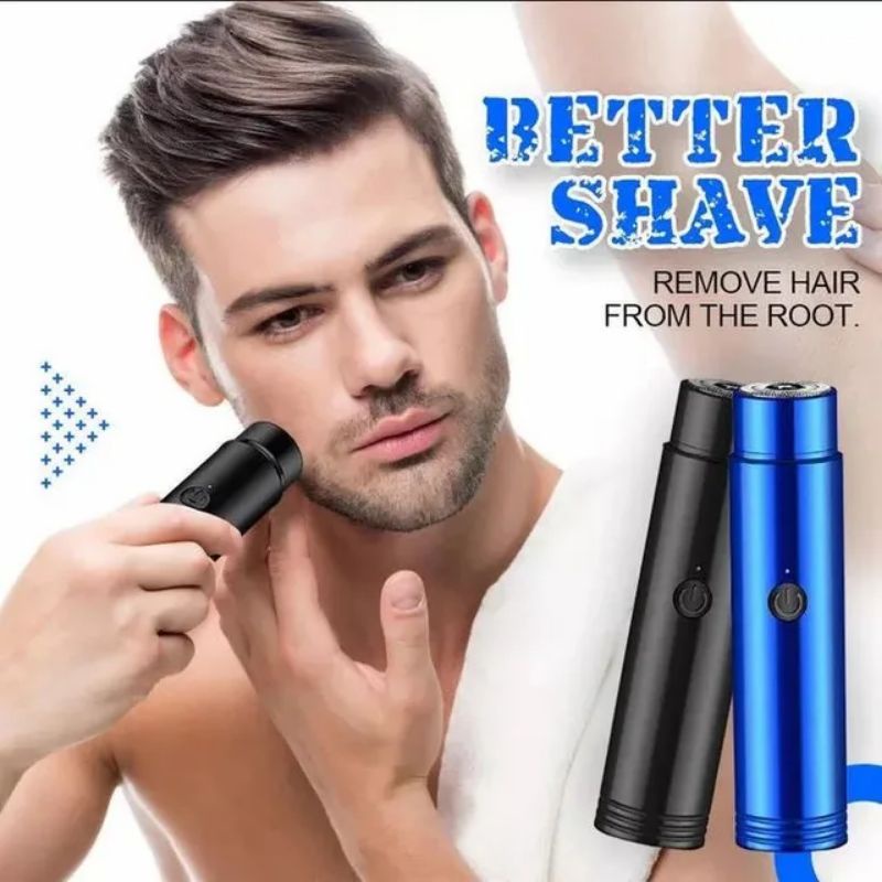 Alat Cukur Kumis Jenggot Elektrik Mini Portable USB Alat Cukur Rambut Bulu Ketiak Mini Electric Shaver Razor