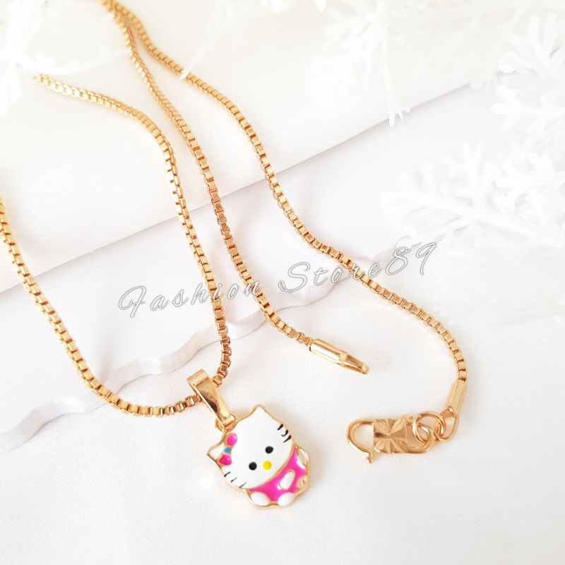 New Kalung Anak Kitten impor perhiasan yaxiya Lapis emas Kalung anak Kitty
