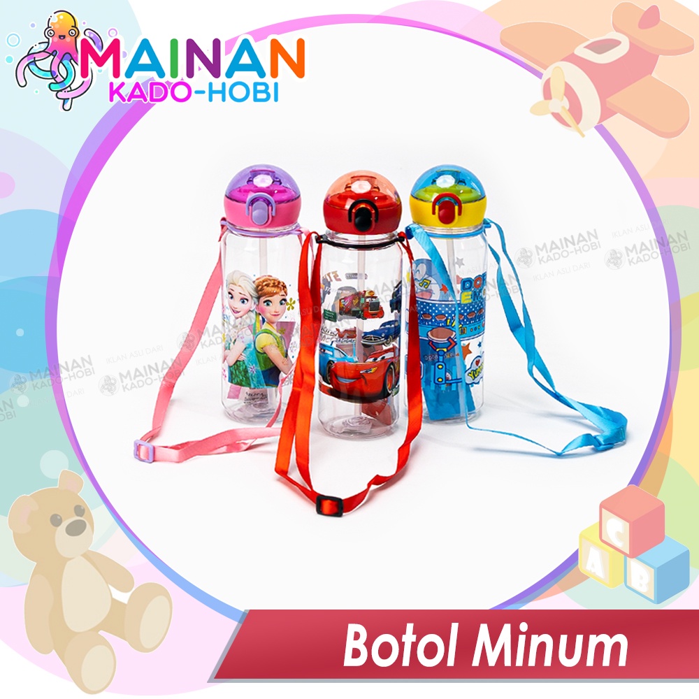 BOTOL MINUM AIR SEDOTAN ANAK KARAKTER KARTUN BPA FREE 550ml