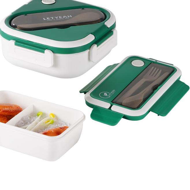 ✻ LetYeah Lunch Box Portable Kotak Tempat Makan Gratis Sendok Garpu BPA Free ➼