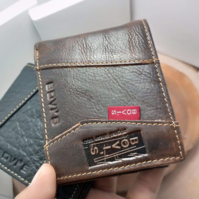 DOMPET BOVIS PRIA KULIT ASLI REAL PICT