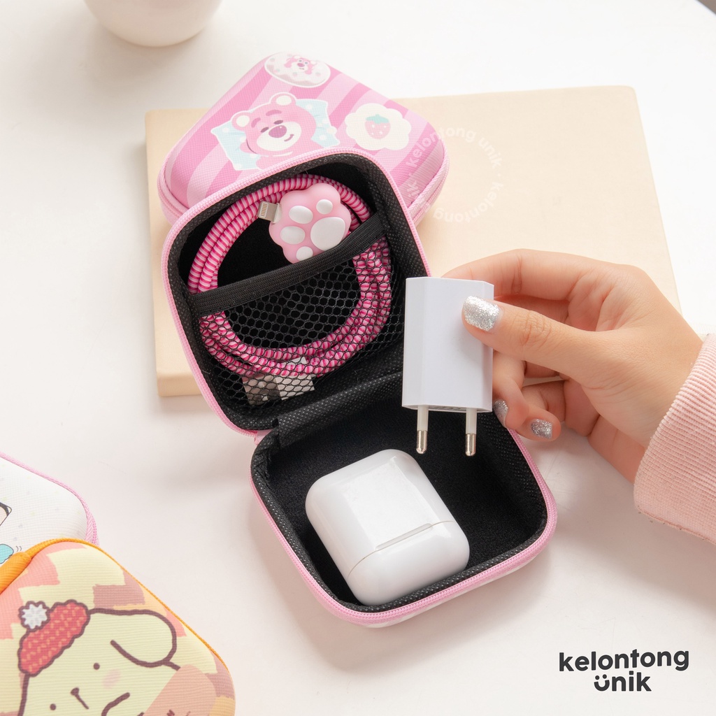 PRINTING PERSEGI - Dompet Headset Kartun/ Dompet Koin Karakter/ Dompet Kabel Charger