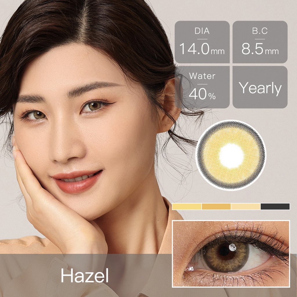 [✅Hadiah gratis]  Softlens Mata Normal,  Lensa Kontak Warna Alami, Soflens Murah Grey Lensa Warna