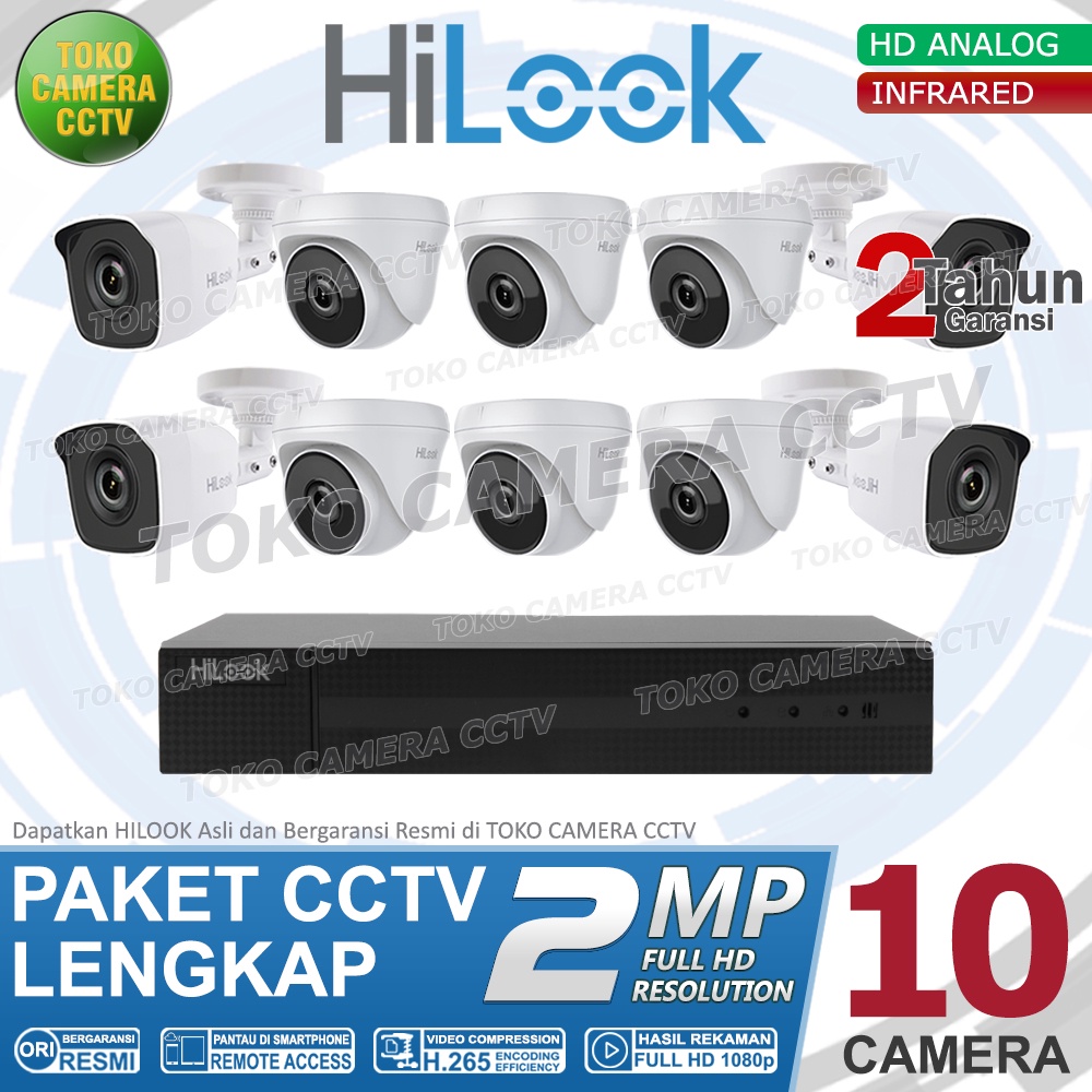 PAKET CCTV HILOOK 2MP 16 CHANNEL 10CAMERA