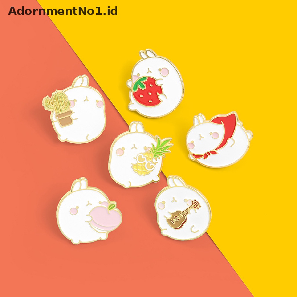 [AdornmentNo1] Kartun Hewan Manis Kelinci Enamel Pin Tanaman Buah Strawberry Nanas Alloy Bros Wanita Lucu Perhiasan Hadiah [ID]