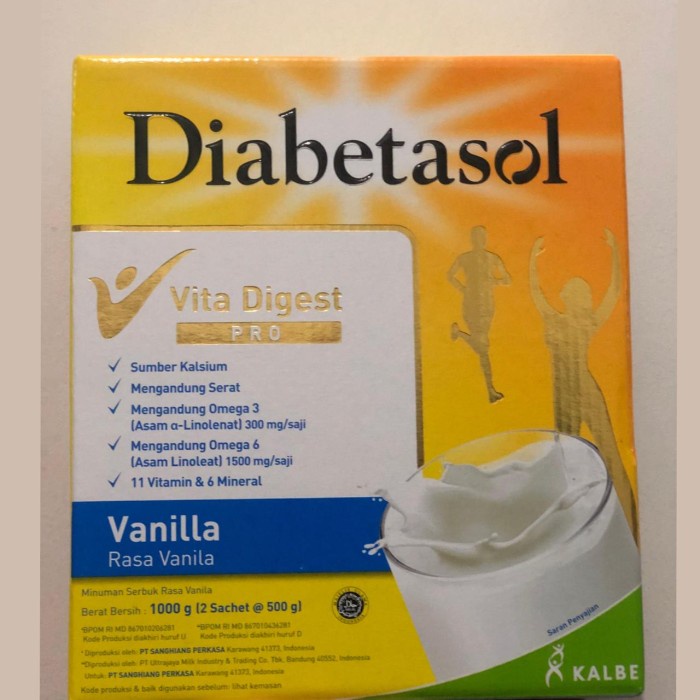 

[ COD ] Diabetasol susu diabetes diabet rasa vanilla 1000 gram gr