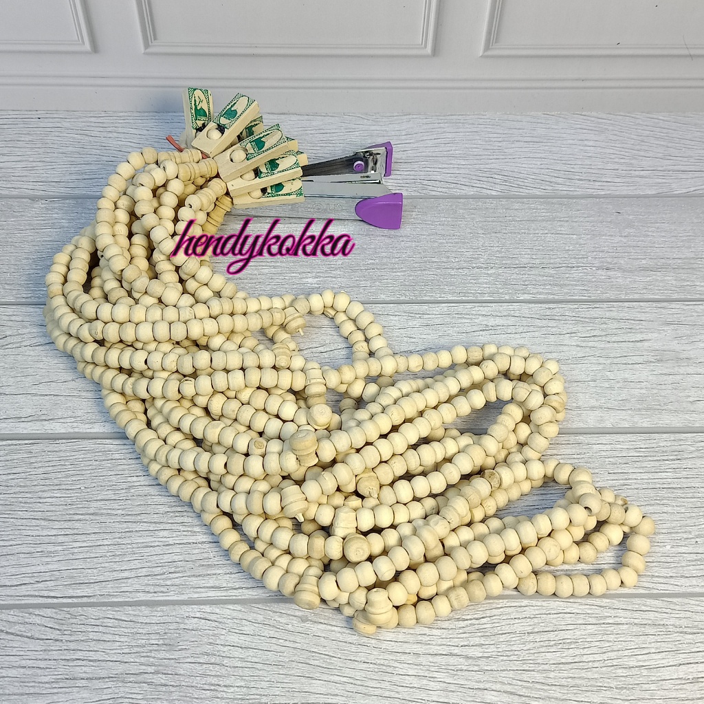 10pcs tasbih 99 kayu kopi 8mm putih