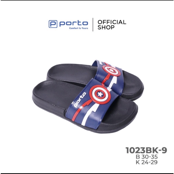 Humairah_OldShop || Sandal selop karet anak laki-laki/ Sandal anak karakter avanger/ sandal karet anak porto 1023BK-9