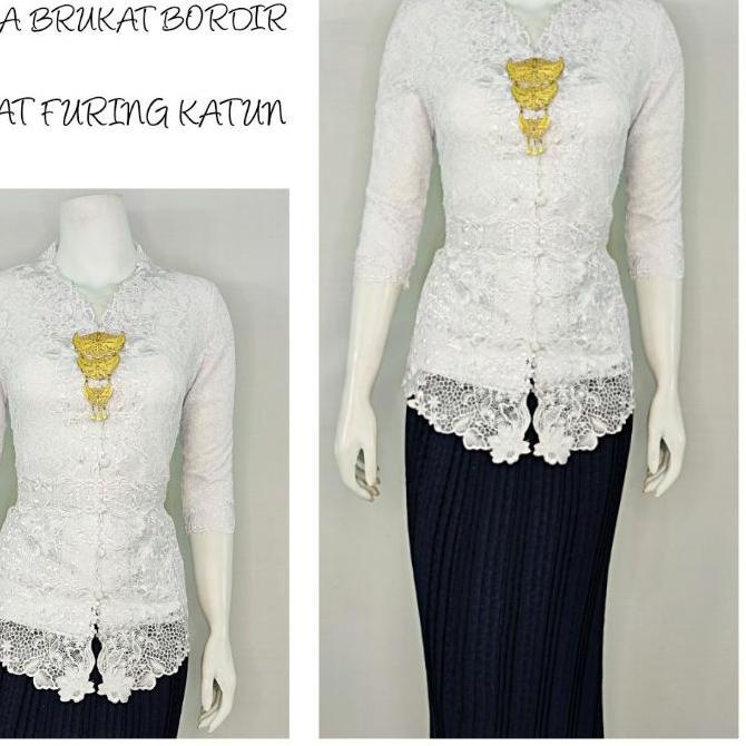 ✻ Indah KEBAYA BRUKAT BORDIR KUTUBARU MODERN LENGAN PANJANG Furing Katun KEBAYA WISUDA KEBAYA KATUN 