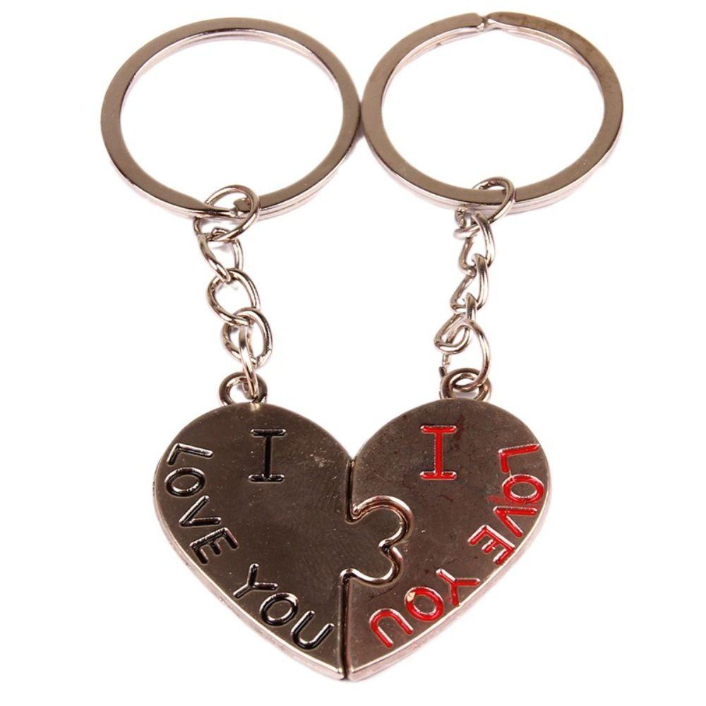 [Elegan] Gantungan Kunci Couple 1pasang Kualitas Tinggi Pecinta Perhiasan Souvenir Dekorasi Love Key Chain