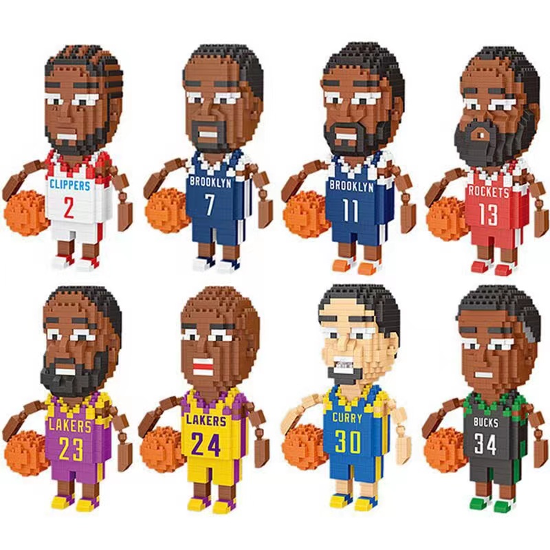 Kompatibel Dengan Lego Blok Bangunan Basket NBA Bintang Merakit Lakers Kobe James Harden Curry Compatible Lego Hadiah