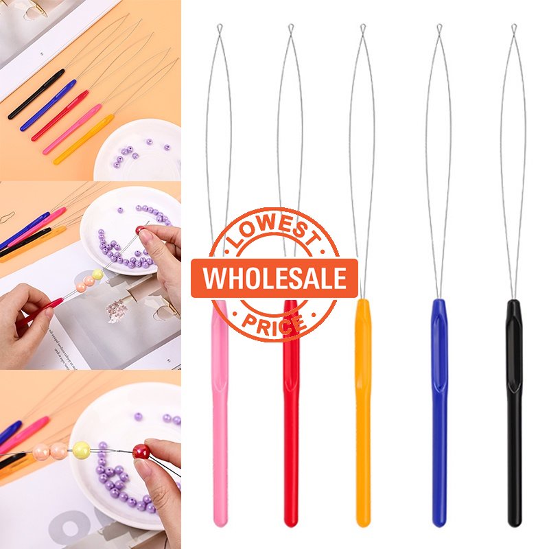 [Harga Grosir] Micro Rings Loop Tool Threader Tarik Jarum Untuk Manik-Manik Benang Bolongan Tahan Lama Warna-Warni Pegangan Plastik Threader DIY Membuat Perhiasan Aksesoris