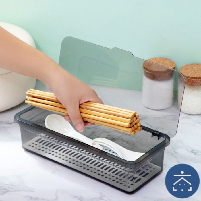 Sfr Tempat Sendok Tutup Garpu Plastik Murah Besar Import Unik Tertutup