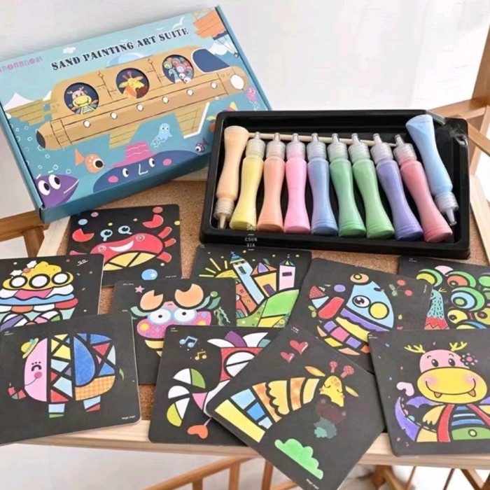 

DISKON/ Small Sand Painting Set - Mewarnai dengan pasir warna