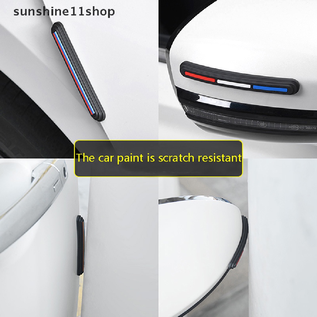 Sho 4Pcs Strip Anti-Tabrakan Pintu Mobil Pembukaan Anti-Tabrakan Stiker Anti Gores Spion Pelindung Strip Anti Gores Perlindungan Strip N